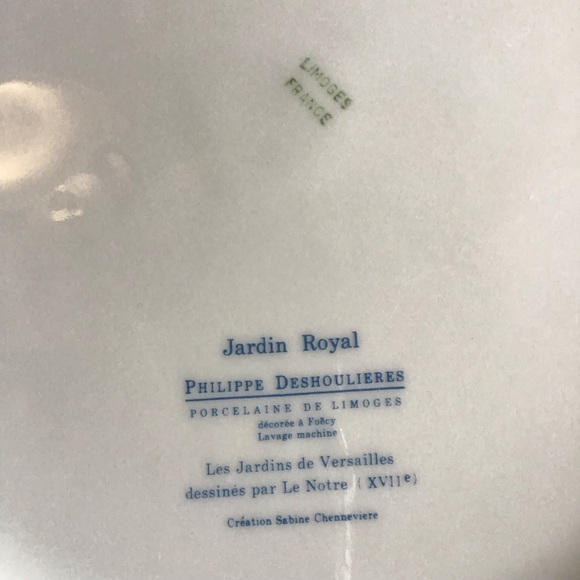 Limoges France Philippe Deshoulieres Jardin Royal Versailles Dinner Plate - Picture 5 of 5